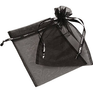 Order Organza Pouch Large, Logo Print on Ribbon | Black